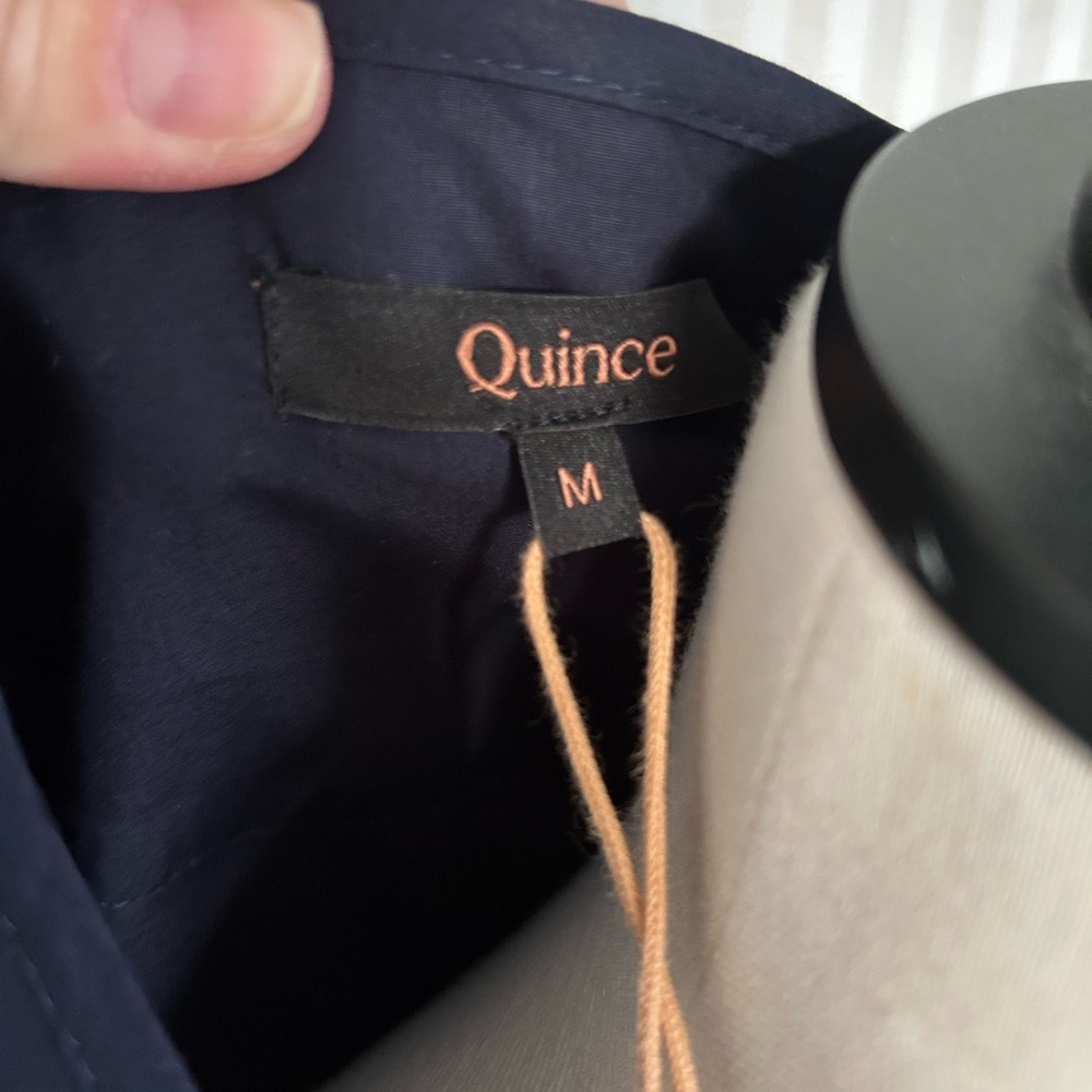 NWT Quince 100% Organic Cotton Navy Poplin Tiered Maxi Dress Women’s Sz Medium - Picture 10 of 11